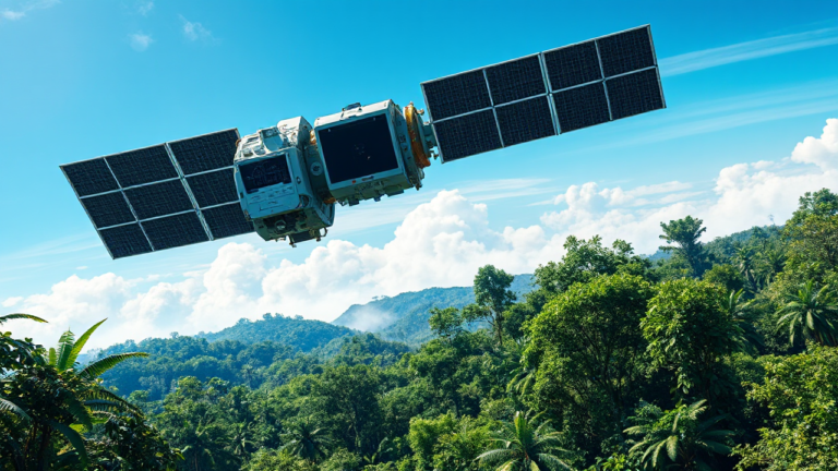 The ESA Biomass satellite mission aims to map tropical forest carbon storage using advanced P-band radar technology.