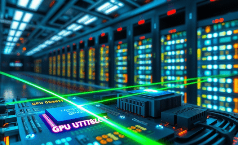 Illustration of a laser-based photonic cooling system cooling data center processors.